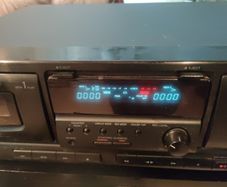 aiwa double cassette tape player for repair or parts.