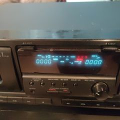 aiwa double cassette tape player for repair or parts.