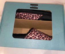 TOMS Sage Tan Classic Leopard Matte Woven Slippers