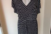 BNWT Resort black polka dot V-neck midi dress size UK14/16 EU42/44 Postage included