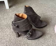 womens heeled grey suede genuine All Saints boots