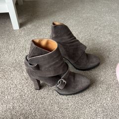 womens heeled grey suede genuine All Saints boots