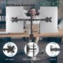 NEW SALE | Ergonomic Dual Monitor Stand for 13-27 inch LCD LED PC Screens for Desks, Height Adjustable Arm Bracket Tilt Image 2