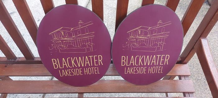 2 x blackwater lakeside hotel advertising signs ,not metal,lovely advertising display items,,buyer collects or pays postage thank you,,price for both ,or sell separate,sold as seen .