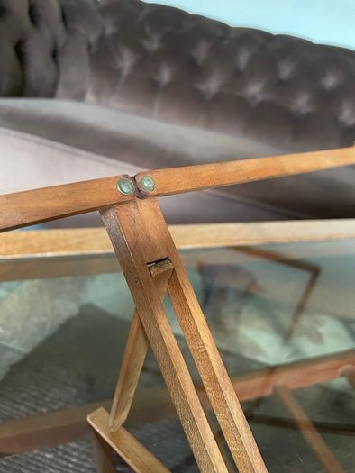 Rare ca 1880 Antique Portable Folding Book Rest Music Stand Campaign Desk Top Wooden