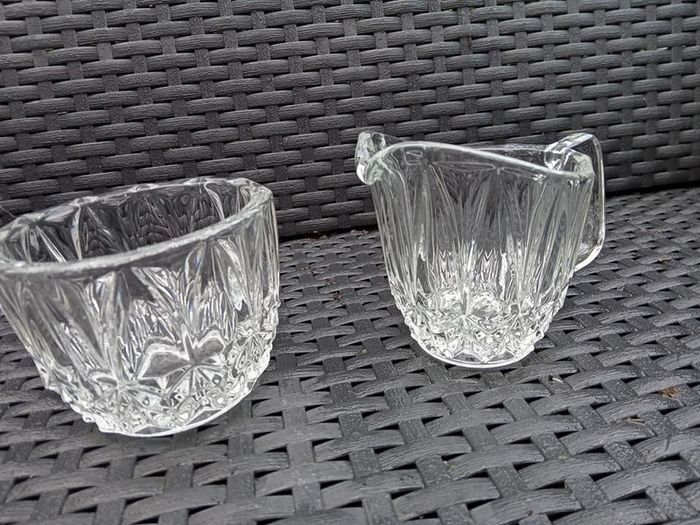 Vintage Crystal Milk Jug/Sugar Bowl Set