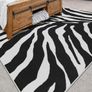 Black and White Area Rugs Living-Room - Non Slip, Abstract Rug, Easy Care Low Pile, 120 x 160 cm Image 2