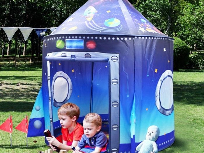 Play Tent Unique Space Tent for Indoor and Outdoor Fun, Portable Pop Up Play Rocket Tent Foldable Playhouse with Carry Bag, Gift for Kids (FREE POSTAGE)