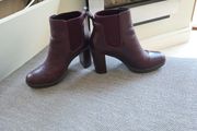 Clarks burgundy leather boots uk4