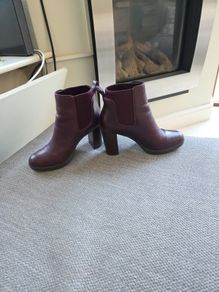 Clarks burgundy leather boots uk4