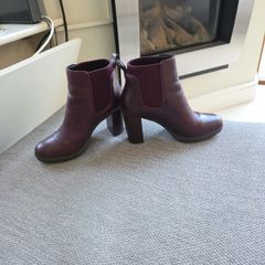 Clarks burgundy leather boots uk4