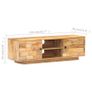TV Cabinet 116x30x35 cm Solid Mango Wood Image 8