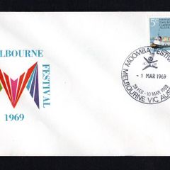 1969 Australia Moomba Melbourne Festival cover tying 1969 5c International Ports & Harbour Conference Commemorative Stamp