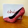 Pink 4" Snakeskin Effect Heels Image 2