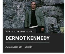 Dermot Kennedy tickets Aviva Sun 12th July