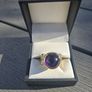 Vintage 9ct Yellow Gold Cabochon Amethyst Solitaire Ring Image 2