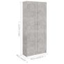 Book Cabinet Concrete Grey 82.5x30.5x185.5 cm Chipboard Image 7