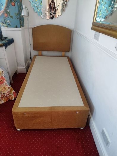 single bed base with head board to match