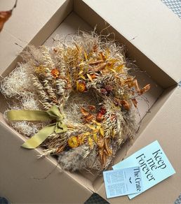 Handcrafted dried autumn wreath
