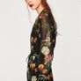 ZARA  black dress floral print wrap around S Image 3