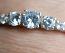 Vintage Sterling Silver 925 Tennis Bracelet  Cubic Zirconia Graduated Flexible Bangle Bracelet 16,7g