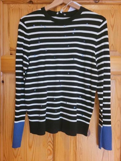 Warehouse New Striped Star Jumper