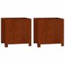 Set of 2 Corten Steel Planters with Legs 40 x 40 x 40 cm Image 4