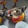 TriUshi Bulgarian Hand Made Ceramic Art Pottery Set Tea Mug Goblet Bulgaria Image 3