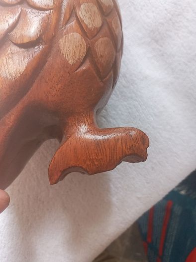 Hardwood carved Tawny owls