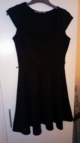 A wear dress with flare skirt and square neckline