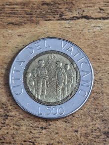 Vatican 1994, 500 Lire Coin, John Paul II, Racism and Solidarity - free standard postage