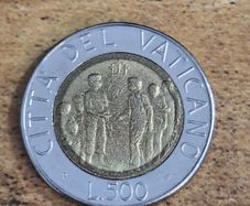 Vatican 1994, 500 Lire Coin, John Paul II, Racism and Solidarity - free standard postage