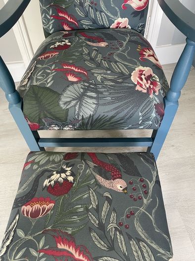 Chair and footstool & Headboard