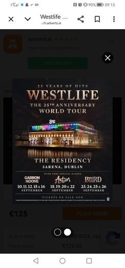 1 verified Westlife ticket for sale