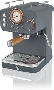 FREE P&P Nordic Espresso Coffee Machine with Milk Frother, Steam Pressure Control, 1.2L Detachable Water Tank, 1100W, Nordic Slate Grey