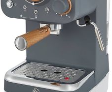 FREE P&P Nordic Espresso Coffee Machine with Milk Frother, Steam Pressure Control, 1.2L Detachable Water Tank, 1100W, Nordic Slate Grey