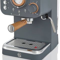 FREE P&P Nordic Espresso Coffee Machine with Milk Frother, Steam Pressure Control, 1.2L Detachable Water Tank, 1100W, Nordic Slate Grey