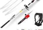 BU-KO 52cc Long Reach Petrol Hedge Trimmer and Pruner Saw with 3X 75cm Extension Pole, Ultimate Garden Tool for Precision Cutting, Trim Hedges and Prune with Ease