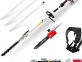BU-KO 52cc Long Reach Petrol Hedge Trimmer and Pruner Saw with 3X 75cm Extension Pole, Ultimate Garden Tool for Precision Cutting, Trim Hedges and Prune with Ease