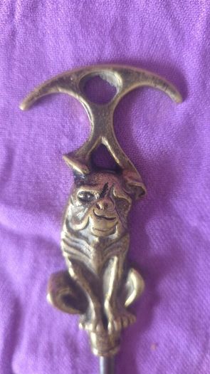 Vintage brass dog handle corkscrew
