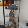 Table, 6 chairs, 2 candle sticks, floor lamp & shelving unit Image 4