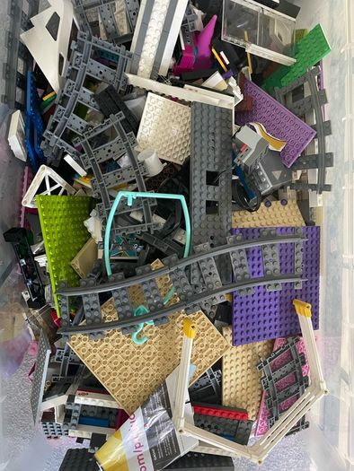 Big box of Lego  & 1980 Technics Chassis Car and Dune buggy