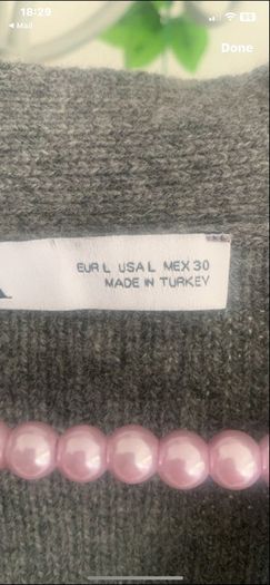 grey cardigan zara size large wool & cashmere