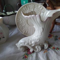 Belleek Fermanagh  Cornucopia Vase