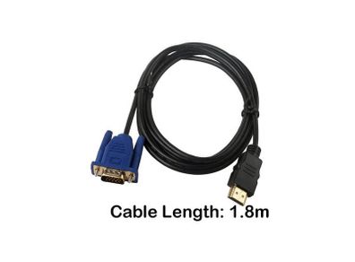 1.8m HDMI Male to VGA Male HD15 Video Adapter Cable Lead for TV Computer Monitor - FHT11CAB