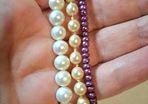 CLEARANCE 2pcs Genuine Freshwater pearls strings of beads white and beige