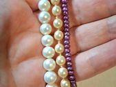CLEARANCE 2pcs Genuine Freshwater pearls strings of beads white and beige