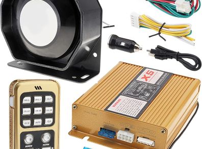 12V 200W Car Siren Horn System  18 Tones Police Style Alarm Speaker with Microphone & Remote Control:AVAILABLE FOR PICK UP