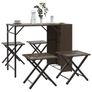 5 Piece Garden Dining Set Foldable Brown Poly Rattan Image 3