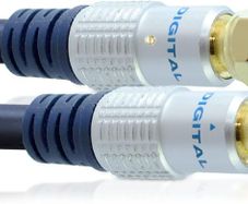 2 x Deluxe 5m Gold Shielded F-TYPE RG59 Satellite/Cable Coaxial